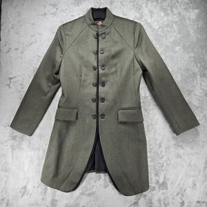 The Frontier Clothing Co Women's Military Wool Coat Size 36 10 Olive Green EUC